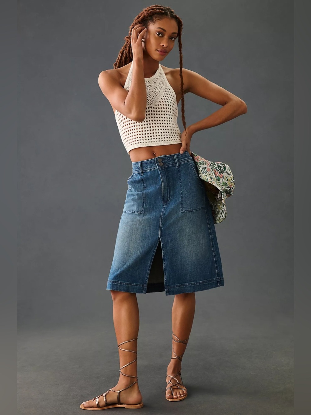 Anthropologie Pilcro Utility Denim Skirt